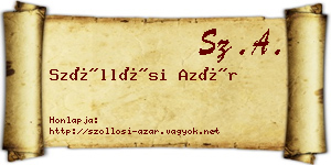 Szőllősi Azár névjegykártya